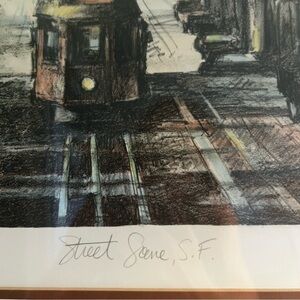 Framed Artwork by John Kelly San Francisco Street Scene Signed Numbered 73/275
